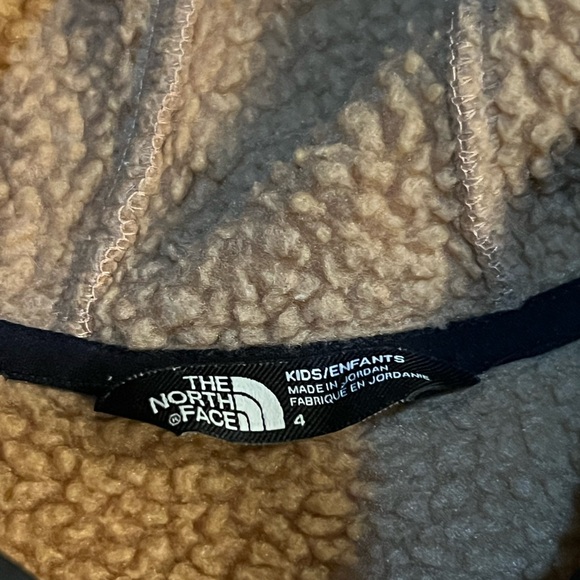 The North Face Kids Tan and Black Fleece Raincoat - Picture 4 of 5